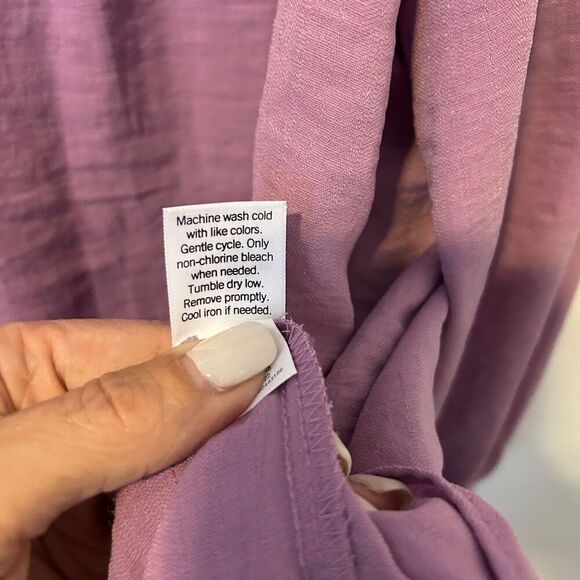 Nine West women’s top 3X button front balloon sleeve tunic boho peasant fairy pu - Picture 9 of 11